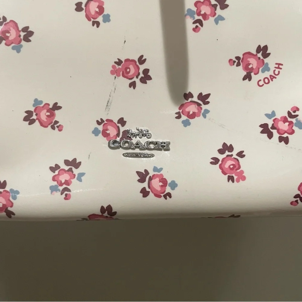 Coach Floral PVC Tote Cream Pink Women’s One Size - Picture 4 of 10
